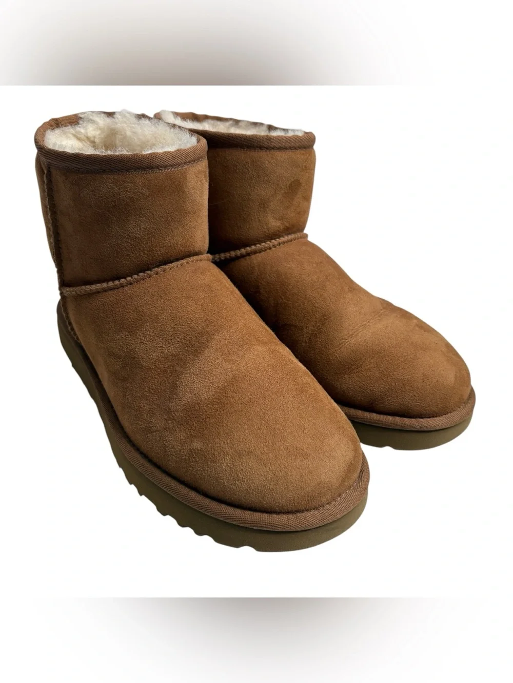 UGG Classic Mini Suede Shearling Boots - Chestnut Brown NWOT $175